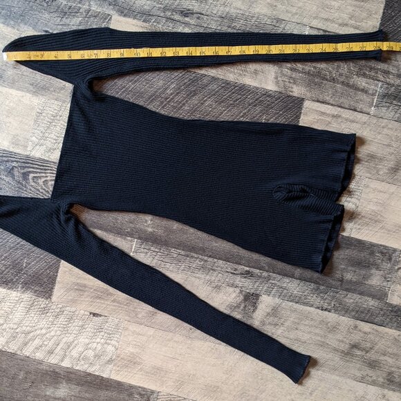 Are You Am I Anke Romper Black Ribbed Bodysuit - Picture 6 of 8